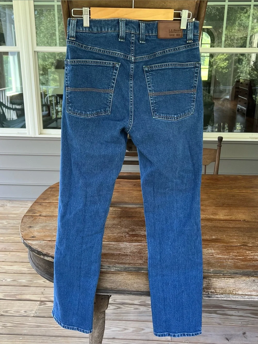 L.L. Bean 1912 Standard Fit Straight Leg Dark Wash Blue Jeans 30x32